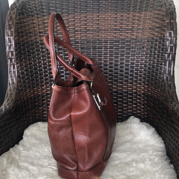 Wilson Leather | Brownish Red Leather Medium Large Tote Bag - Picture 6 of 16
